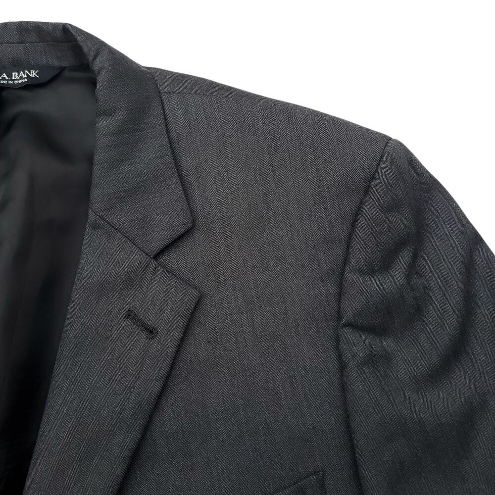Jos A Bank Gray Wool Blazer Jacket Sport Coat Signature Gentleman Classic 44R - Picture 4 of 16